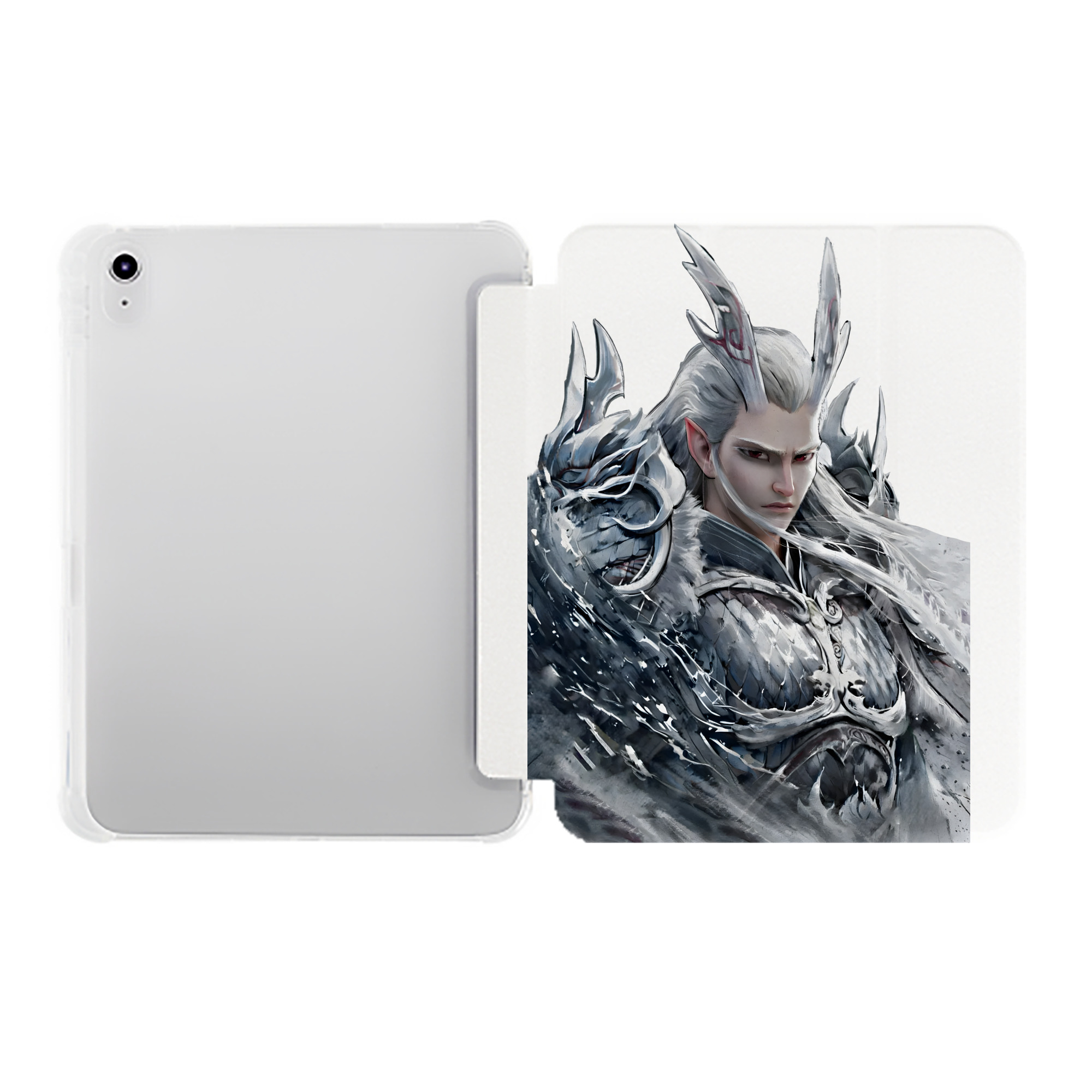 （画像用） Ne Zha 2 ナタ 魔童の大暴れ IPad ケース ペン収納付き 三つ折りスタンド PUレザー×シリコン 対応機種9.5/10.5/10.9インチ